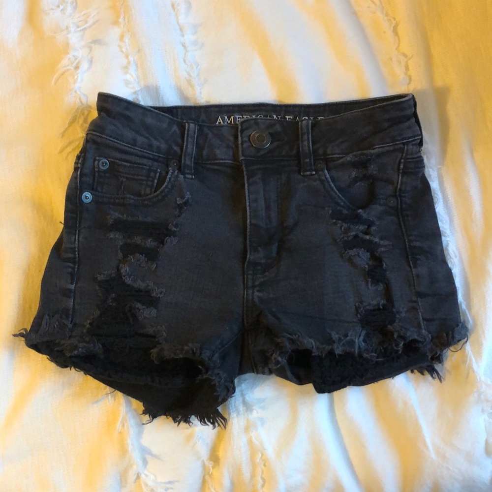 American Eagle black high waisted Jean shorts